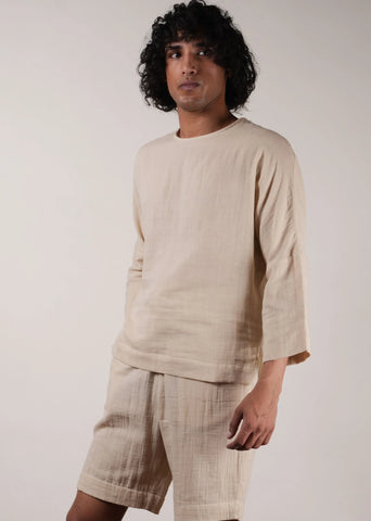 Men'S Cream Crush T-Shirt & Shorts Set (2 Pcs)