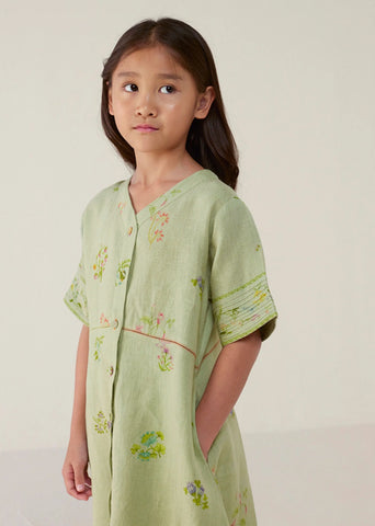 Kids Inoya Linen Co-Ord Set- Mint