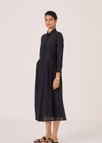 Dilipa Black Button Down Dress