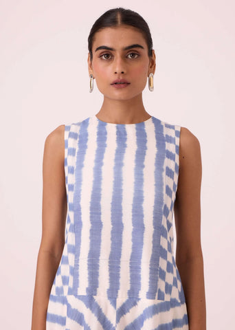 Myshkin Blue Striped Ikat Dress