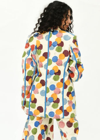 A Model Wearing Multicolor Organic Cotton Void Oversized Coat, curated by Only Ethikal