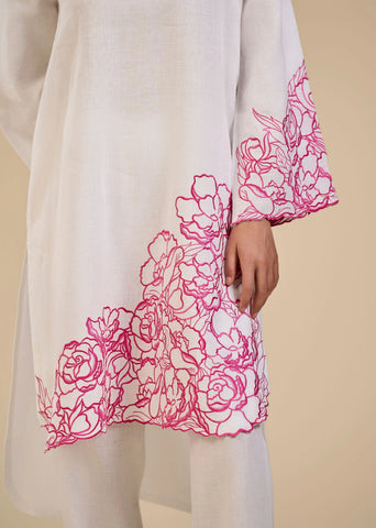 Rose Garden Co-Ord Set In Pink Embroidery