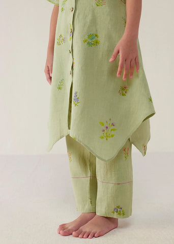 Kids Inoya Linen Co-Ord Set- Mint