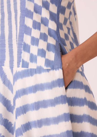Myshkin Blue Striped Ikat Dress
