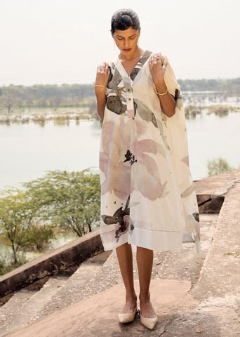 A Model Wearing Multicolor,Pure Cotton Oriole Co-ord Set,curated by Only Ethikal