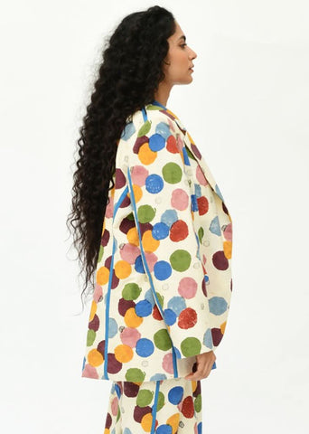 A Model Wearing Multicolor Organic Cotton Void Oversized Coat, curated by Only Ethikal