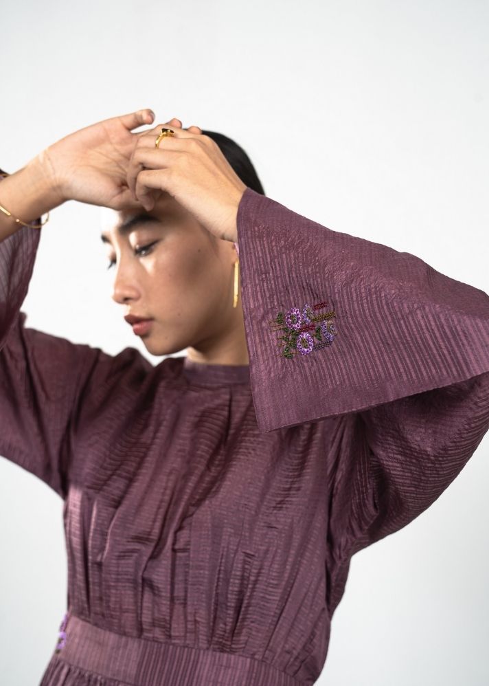 The Dusk Handwoven Silk Dress - onlyethikal