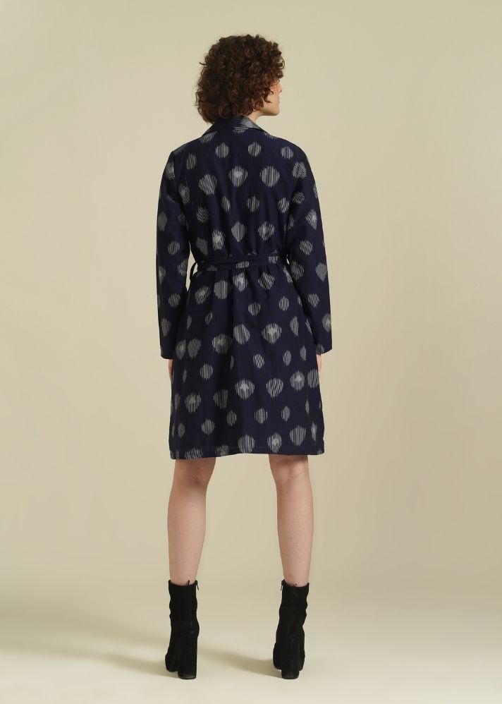 A Model Wearing Blue Pure Cotton Royale I, curated by Only Ethikal