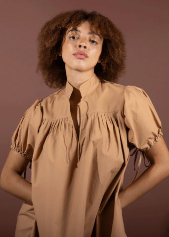 Ayanna Midi Dress In Organic Cotton Poplin