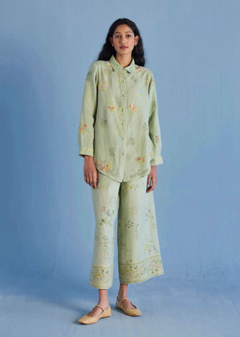 Alila Embroidered Oversized Co-Ord Set-Mint