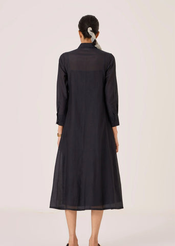 Dilipa Black Button Down Dress
