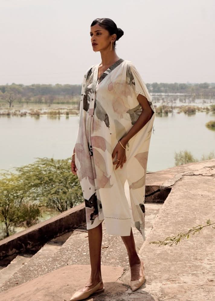A Model Wearing Multicolor,Pure Cotton Hyliota Co-ord Set,curated by Only Ethikal