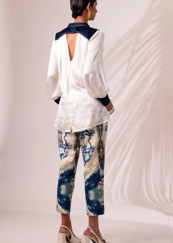 A Model Wearing Multicolor Cotton Twill,Modal Satin Benita Co-Ord Set, curated by Only Ethikal