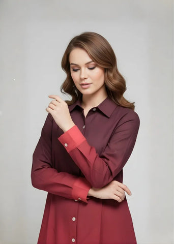 Zahra Rose Ombre Shirt Dress
