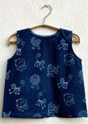 Unisex Organic Zoo Jhabla With Indigo Check Pants