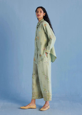Alila Embroidered Oversized Co-Ord Set-Mint