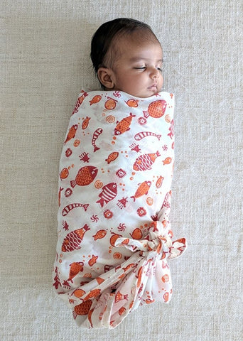 Organic Koi Red Swaddle