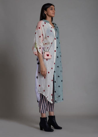 A Model Wearing Multicolor Linen Deck Shirt, curated by Only Ethikal