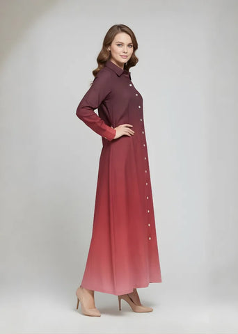 Zahra Rose Ombre Shirt Dress | Mom & Me Duo Set