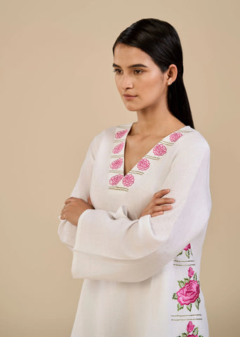 Primrose Co Ord Set In Pink Embroidery