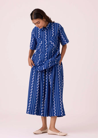 Alyosha Blue Striped Ikat Shirt