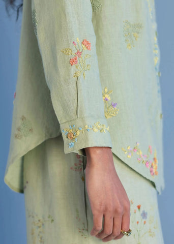 Alila Embroidered Oversized Co-Ord Set-Mint