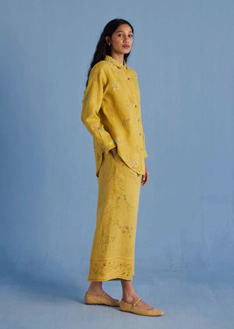 Alila Embroidered Oversized Co-Ord Set-Ochre