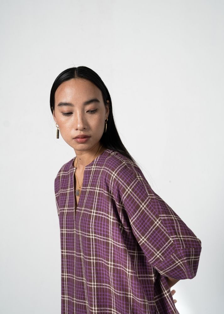 Purple Fields Handwoven Organic Cotton Dress - onlyethikal