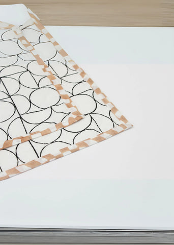 Art Deco Style Sustainable Table Linen Set- Placemat & Napkin- Set Of Two