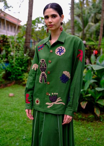 Zuri Applique Handloom Jacket