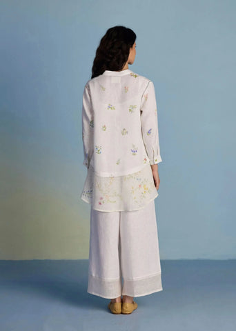Leina A- Line Linen Co-Ord Set-White