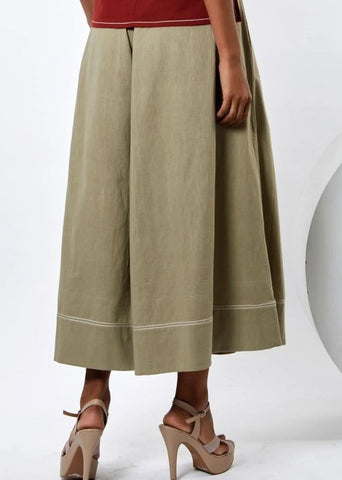 A Model Wearing Beige Pure Cotton Oshi Grey-Beige Pant, curated by Only Ethikal