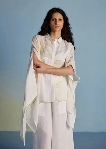 Osho Patchwork Kaftan Co-Ord Set-White