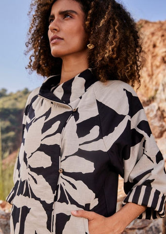 A Model Wearing Multicolor,Pure Cotton Ebony's Desire Jacket curated by Only Ethikal