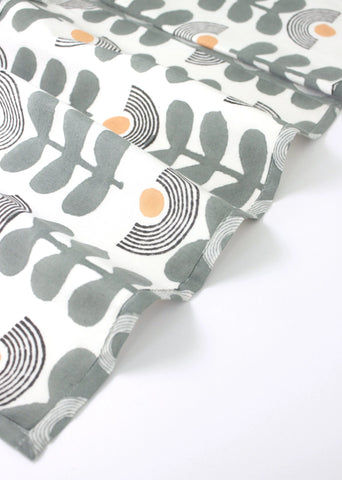 Modern Floral Sustainable Table Linen Set- Placemats & Napkin- Set Of Two