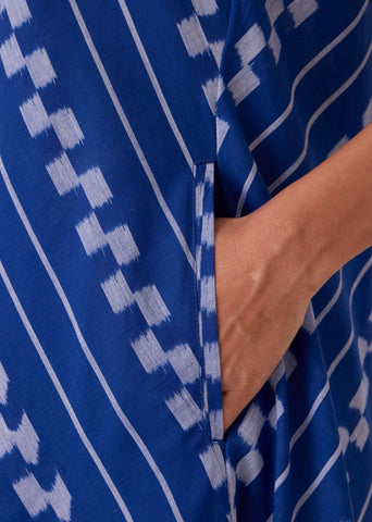 Nikol Blue Striped Ikat Dress