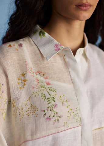 Osho Patchwork Kaftan Co-Ord Set-White