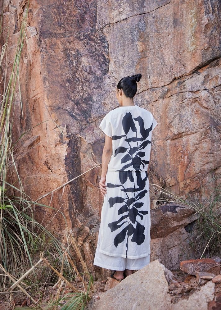 A Model Wearing White Pure Cotton True Reason Top curated by Only Ethikal