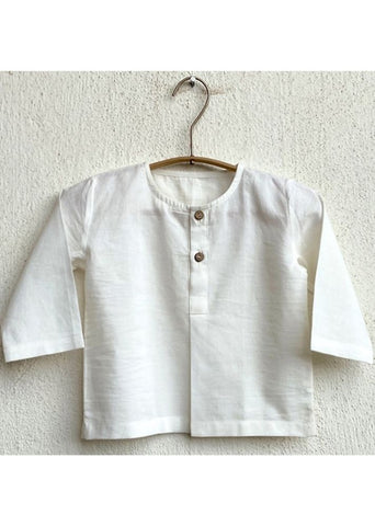 Unisex Organic Essential White Kurta & Mint Pants