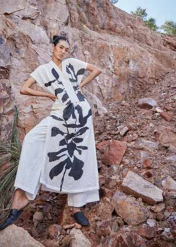 A Model Wearing White Pure Cotton True Reason Top curated by Only Ethikal