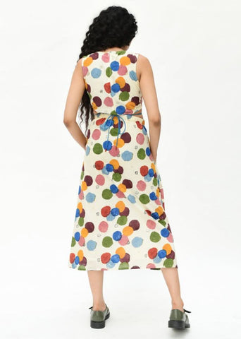 A Model Wearing Multicolor Organic Cotton Void Side Space Dress , curated by Only Ethikal