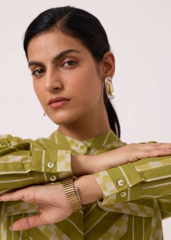 Wilde Green Striped Ikat Shirt