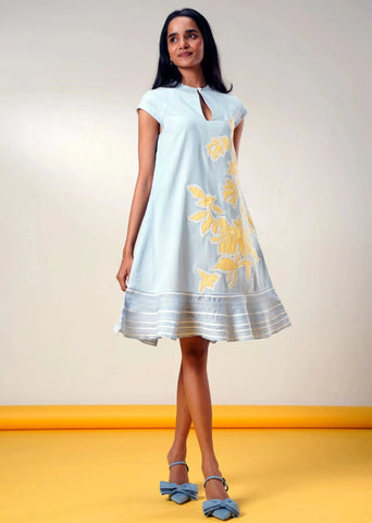 Soft Fern Handloom Cotton Dress