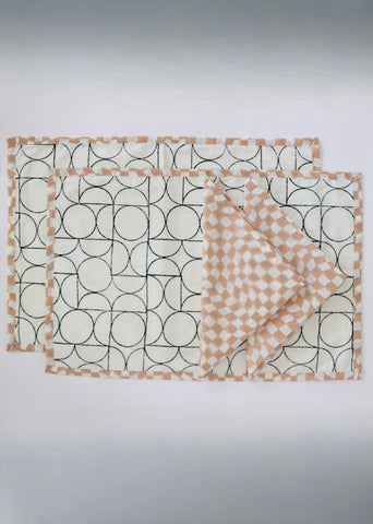 Art Deco Style Sustainable Table Mat- Placemats- Set Of Four