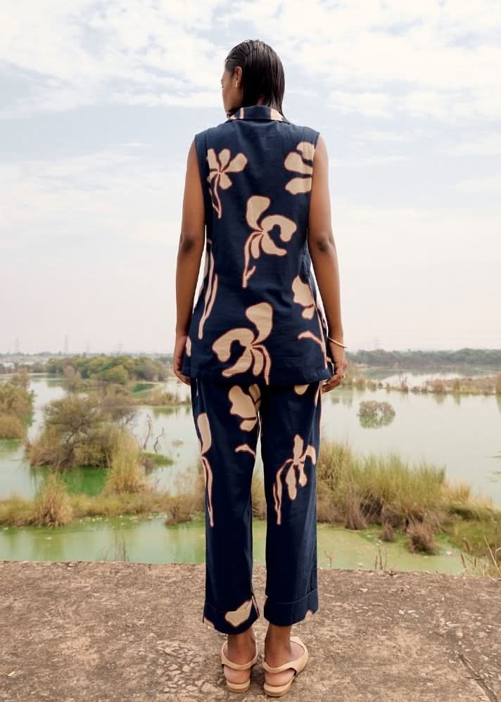 A Model Wearing Multicolor,Pure Cotton Cicada Bird Co-ord Set,curated by Only Ethikal