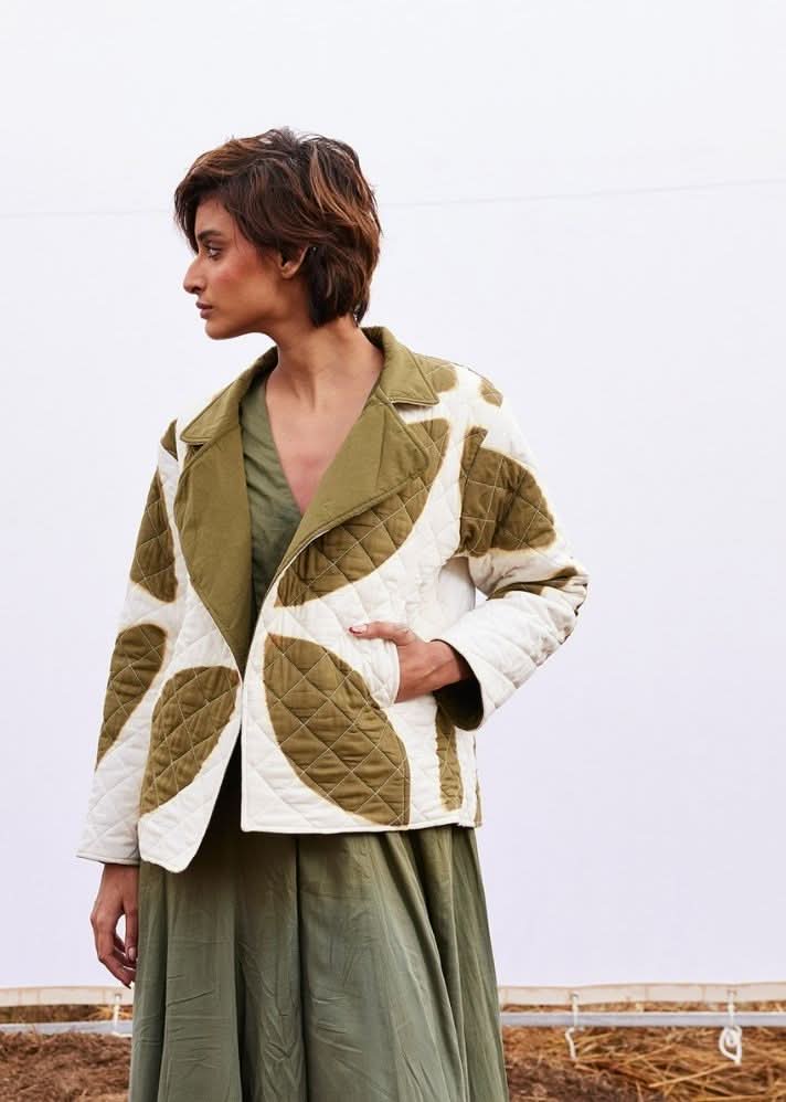 A Model Wearing Multicolor,Pure Cotton Basil Jacket curated by Only Ethikal