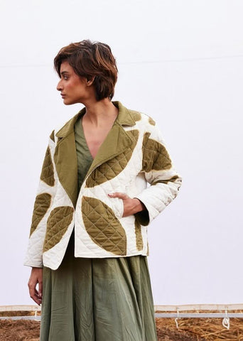 A Model Wearing Multicolor,Pure Cotton Basil Jacket curated by Only Ethikal