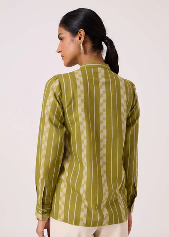 Wilde Green Striped Ikat Shirt