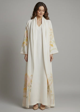 Palm Whisper | Linen Overlay & Dress Set