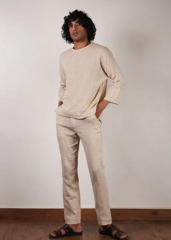 Men'S Crush Cotton Cream T-Shirt